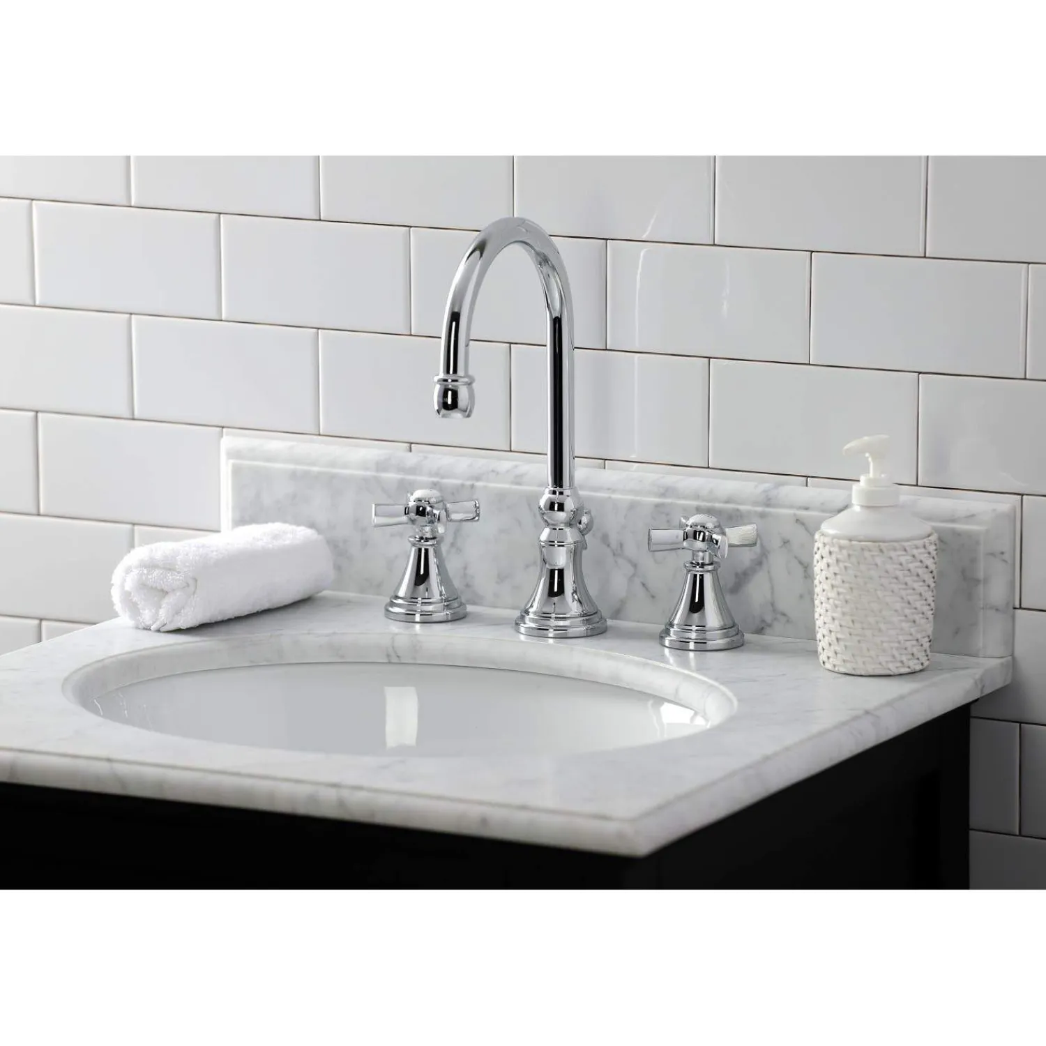 KS298XZX-P Millennium Widespread Bathroom Faucet with Brass Pop-Up 8" Widespread
