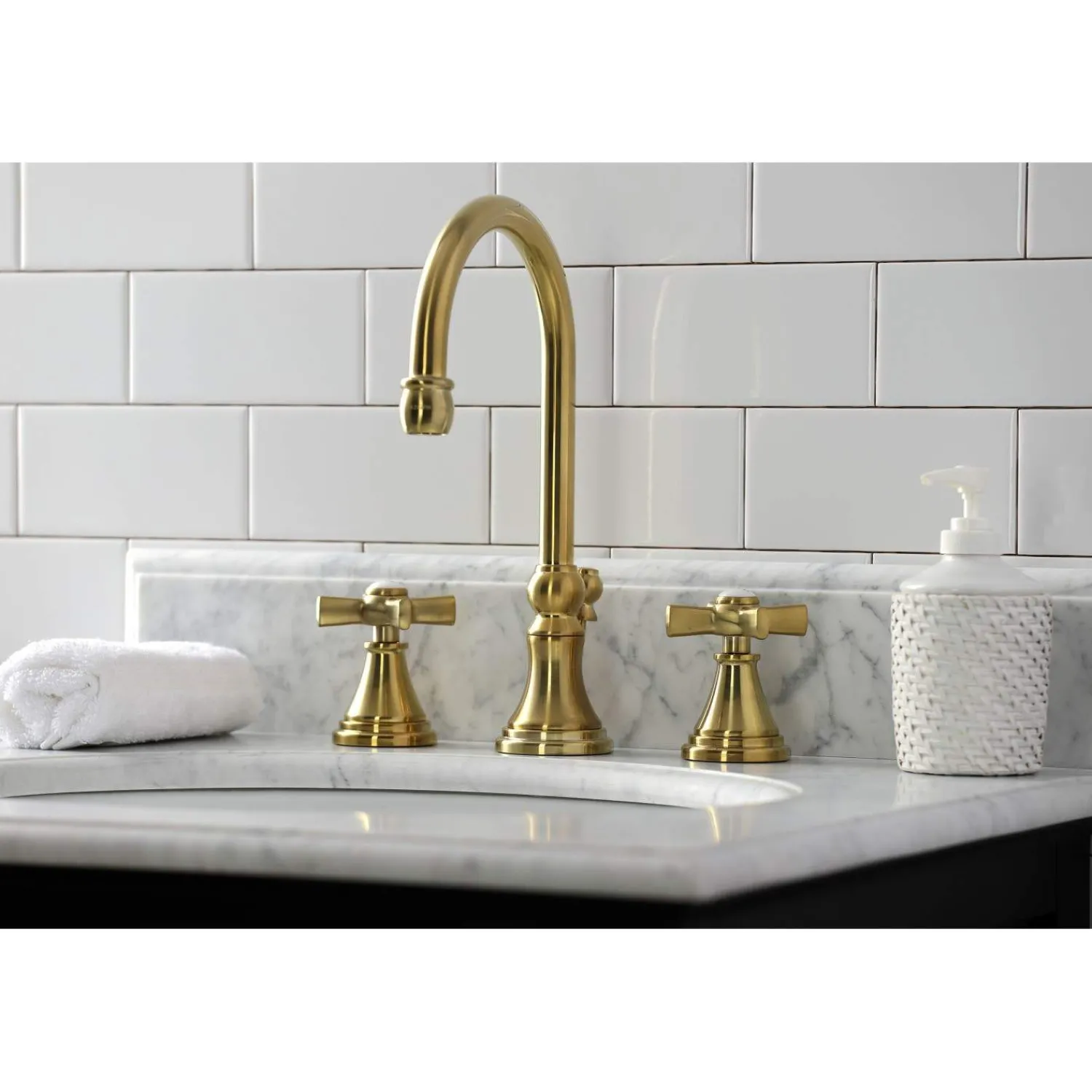 KS298XZX-P Millennium Widespread Bathroom Faucet with Brass Pop-Up 8" Widespread