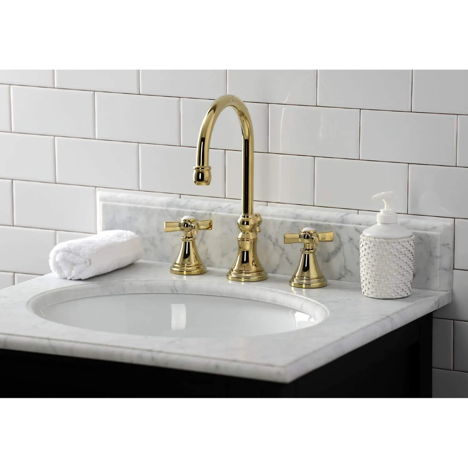 KS298XZX-P Millennium Widespread Bathroom Faucet with Brass Pop-Up 8" Widespread