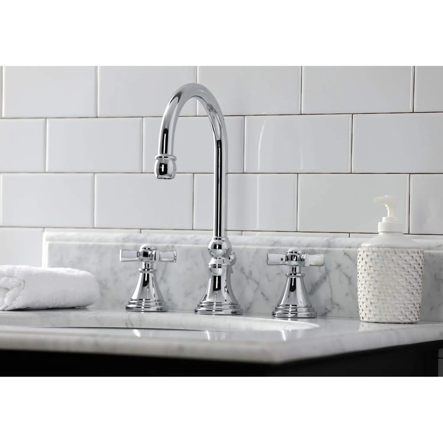 KS298XZX-P Millennium Widespread Bathroom Faucet with Brass Pop-Up 8" Widespread