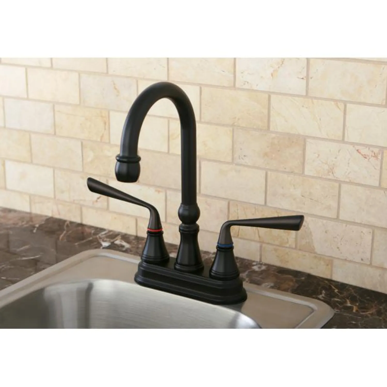Discount KS2495ZL Silver Sage Widespread ADA Bar Faucet in Oil Rubbed Bronze Bar Faucets