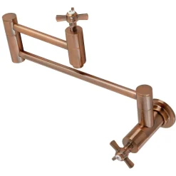 Hot KS810ZXAC Millennium Wall Mount Pot Filler Kitchen Faucet, Antique Copper Wall Mounted Kitchen Faucets