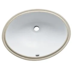 Outlet LBO22178 Courtyard White China Undermount Bathroom Sink with Overflow Hole Undermount