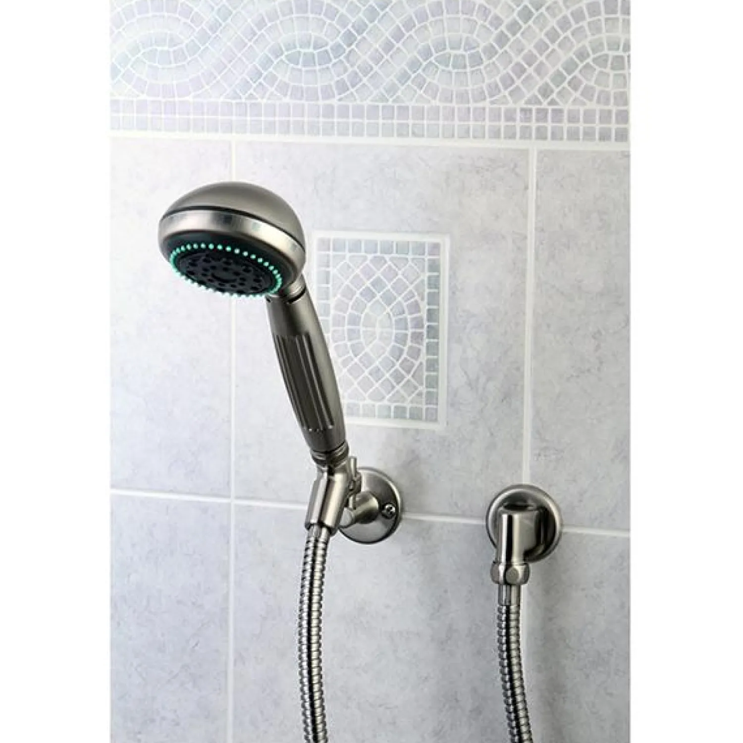 Best Made to Match 5 Setting Hand Shower with Hose in Satin Nickel Handheld Shower Heads