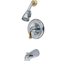 Outlet Magellan Single Handle Tub and Shower Faucet in Polished Chrome and Polished Brass Tub & Shower Sets