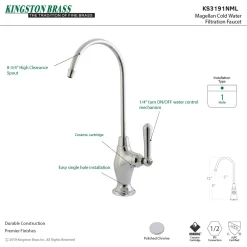 Clearance Magellan Single Handle Water Filtration Faucet Single Hole