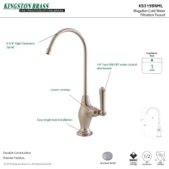 Clearance Magellan Single Handle Water Filtration Faucet Single Hole