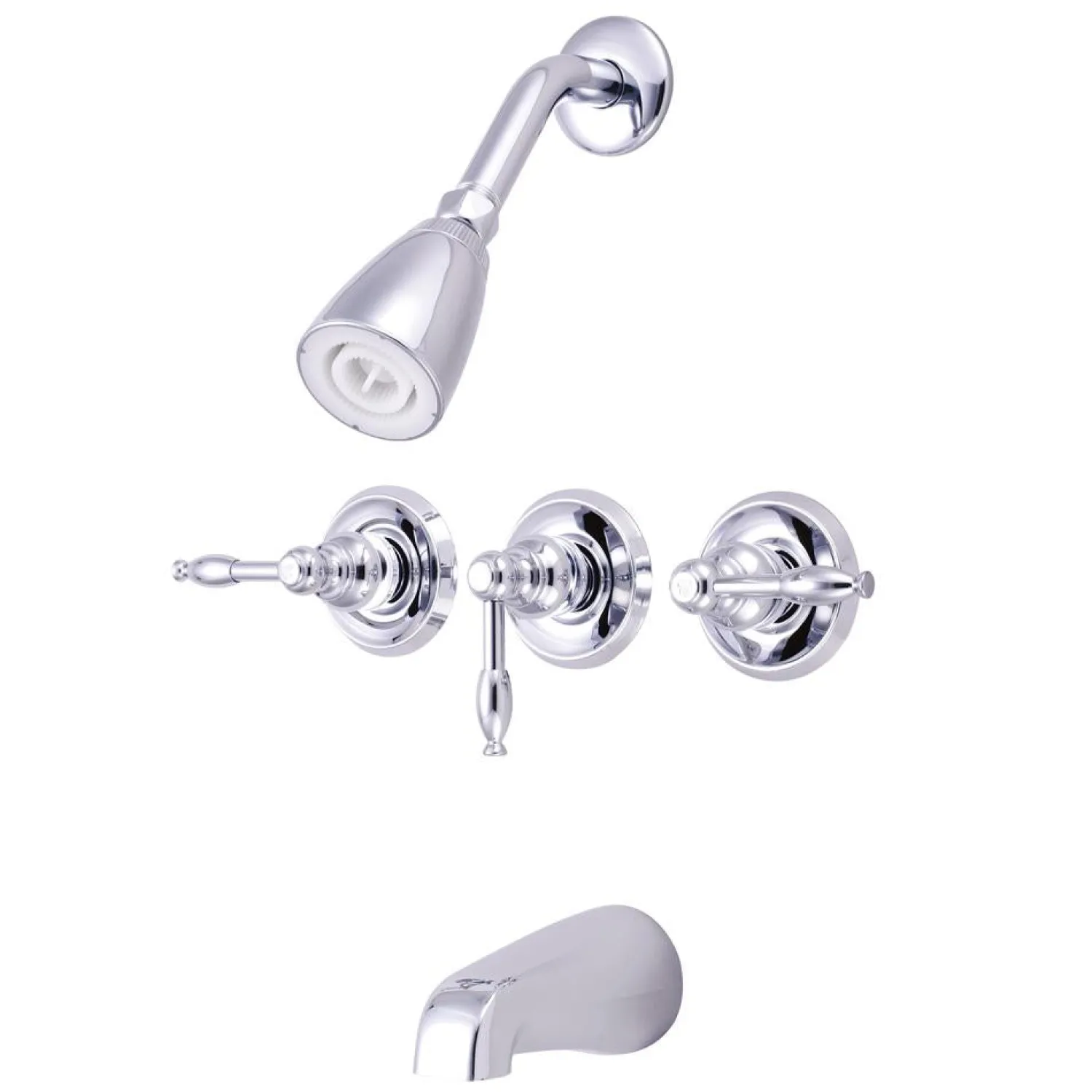 Sale Magellan Three Handle Tub and Shower Faucet in Polished Chrome Tub & Shower Sets