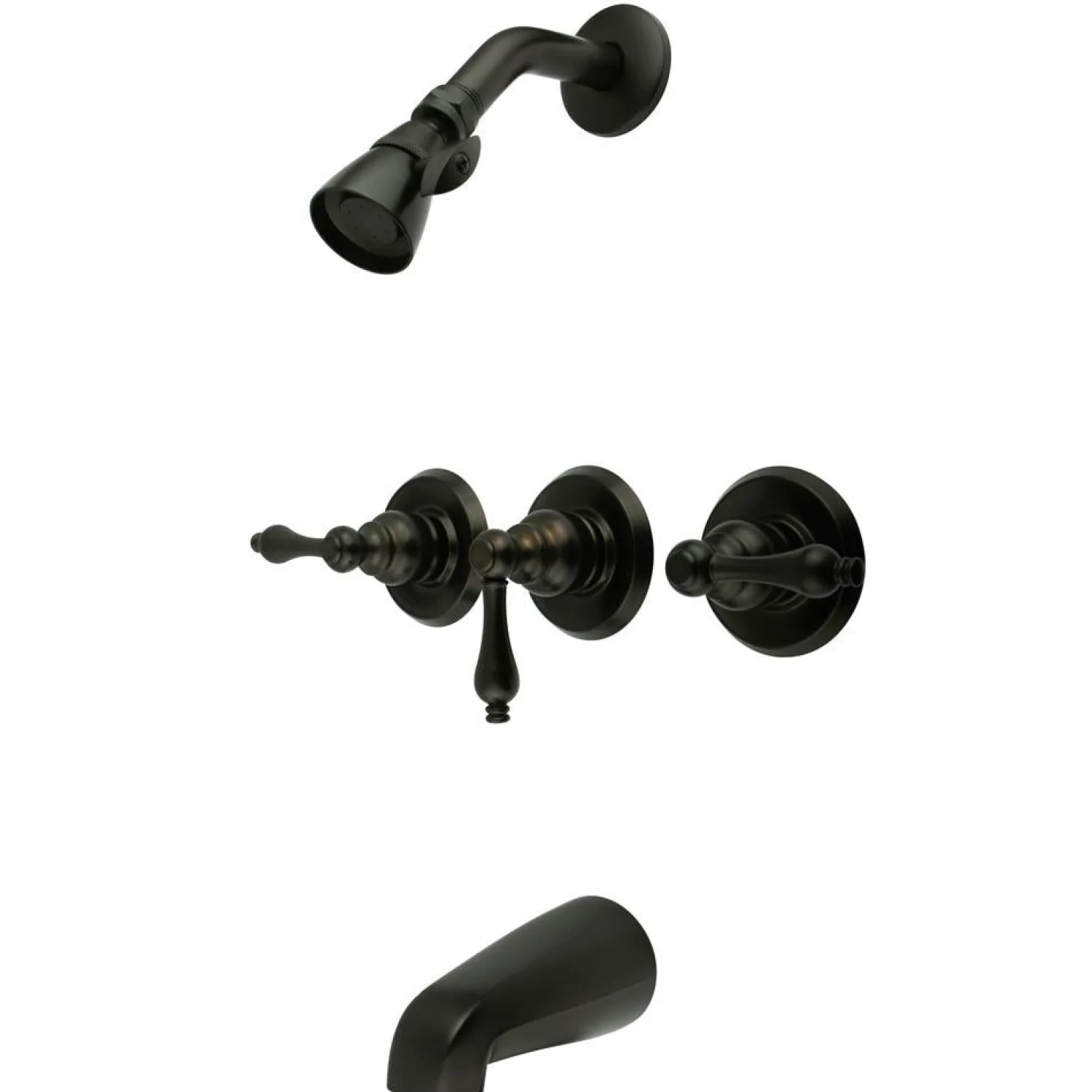 Hot Magellan Three Handle Oil Rubbed Bronze Tub and Shower Faucet Tub & Shower Sets