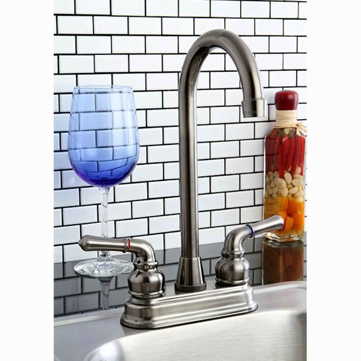 Clearance Magellan Two Handle 4" Centerset High-Arch Bar Faucet Bar Faucets
