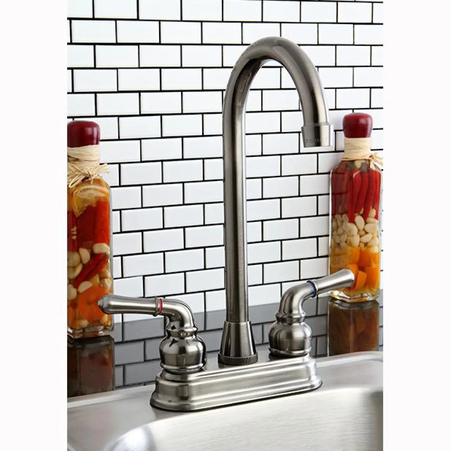 Clearance Magellan Two Handle 4" Centerset High-Arch Bar Faucet Bar Faucets