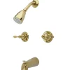 Outlet Magellan Two Handle Tub and Shower Faucet in Polished Brass Tub & Shower Sets