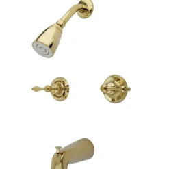 Outlet Magellan Two Handle Tub and Shower Faucet in Polished Brass Tub & Shower Sets