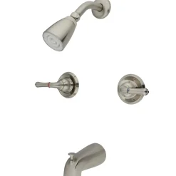 Clearance Magellan Two Handle Satin Nickel Tub and Shower Faucet Tub & Shower Sets