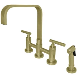 New Manhattan 2-Handle Kitchen Faucet with Brass Side Sprayer Faucets With Side Spray|Bridge Faucets