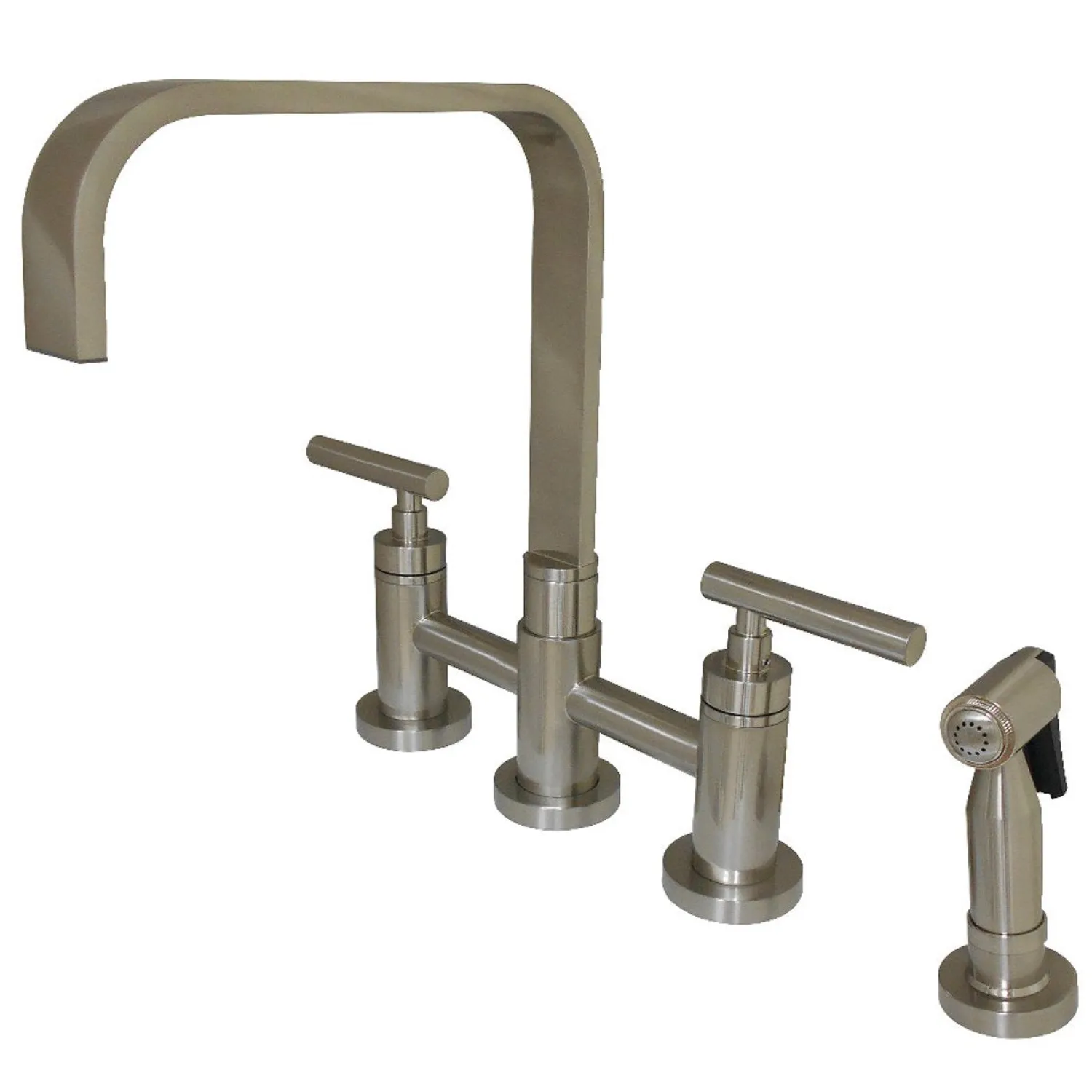 New Manhattan 2-Handle Kitchen Faucet with Brass Side Sprayer Faucets With Side Spray|Bridge Faucets