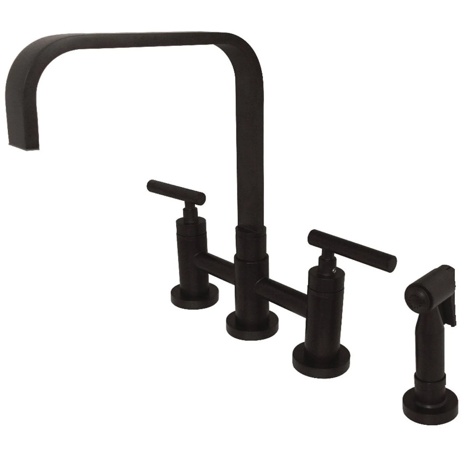 New Manhattan 2-Handle Kitchen Faucet with Brass Side Sprayer Faucets With Side Spray|Bridge Faucets