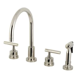 Clearance Manhattan 8-Inch Widespread Kitchen Faucet with Brass Sprayer Widespread Kitchen Faucets|Faucets With Side Spray