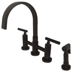 Sale Manhattan Two-Handle Kitchen Faucet with Brass Side Sprayer Faucets With Side Spray|Bridge Faucets