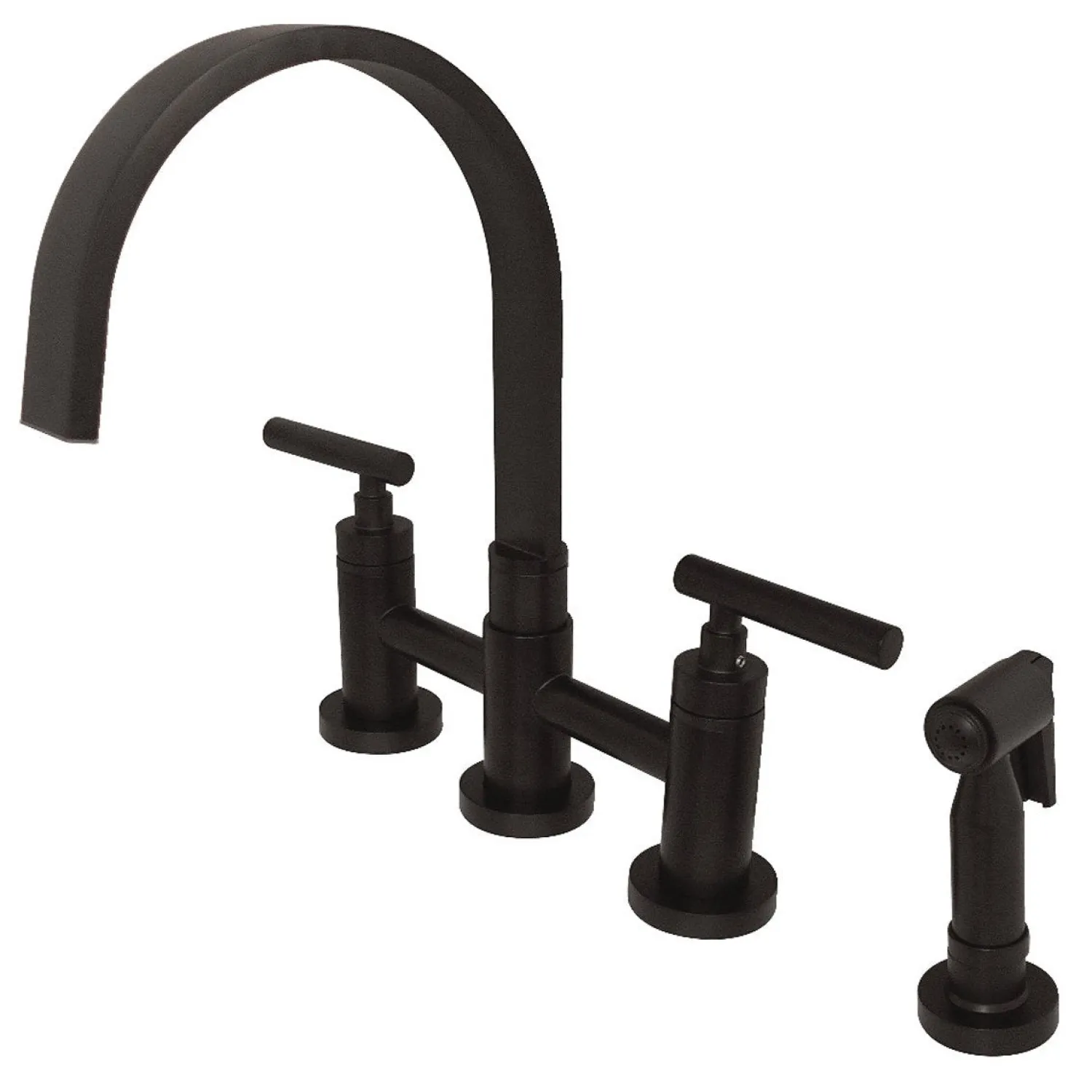 Sale Manhattan Two-Handle Kitchen Faucet with Brass Side Sprayer Faucets With Side Spray|Bridge Faucets