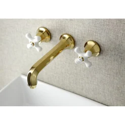 Sale Metropolitan Wall Mount 2-Handle Bathroom Faucet Wall Mount