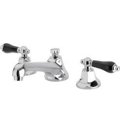 Online Metropolitan Onyx Widespread Lavatory Faucet with Black Porcelain Lever Handle 8" Widespread