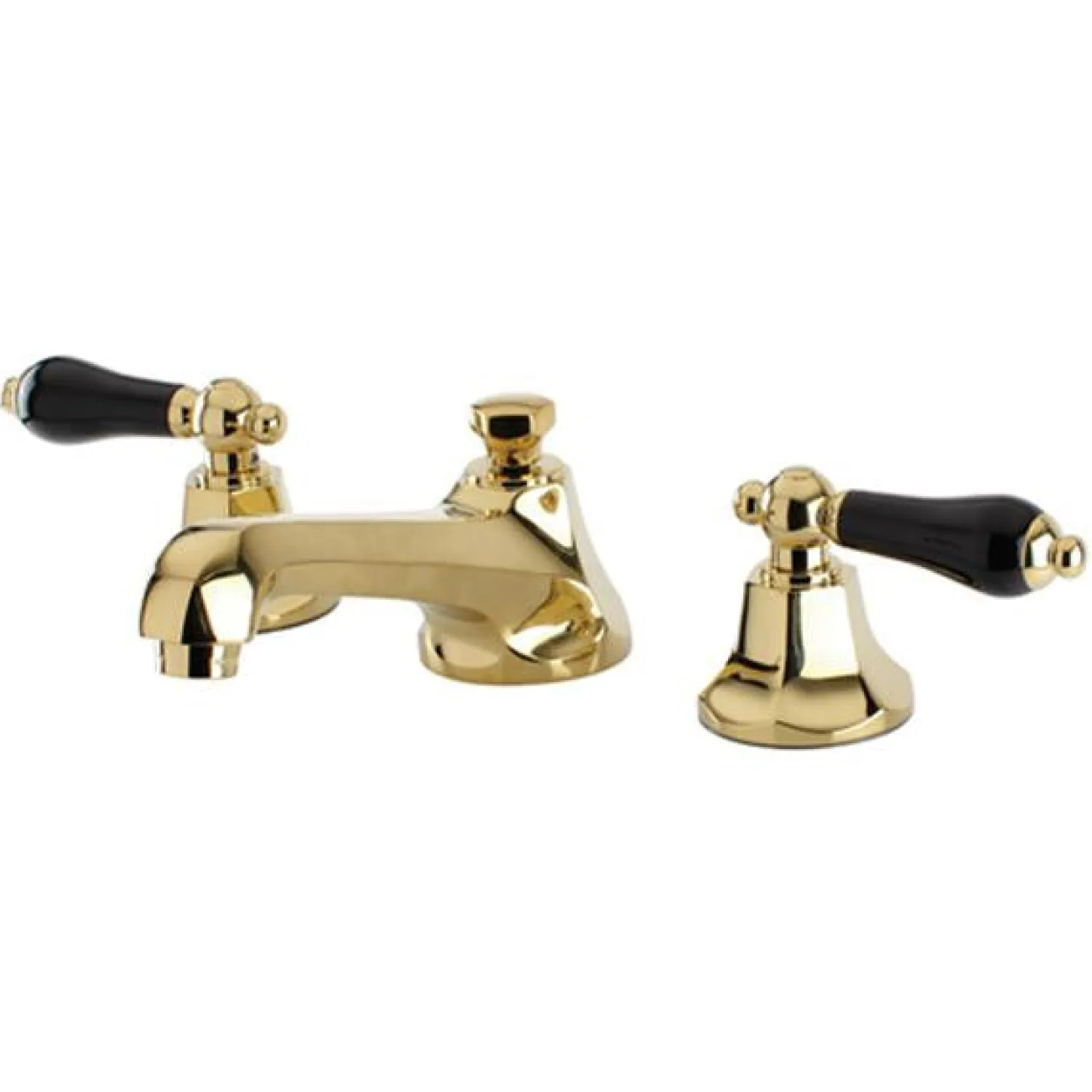 Online Metropolitan Onyx Widespread Lavatory Faucet with Black Porcelain Lever Handle 8" Widespread