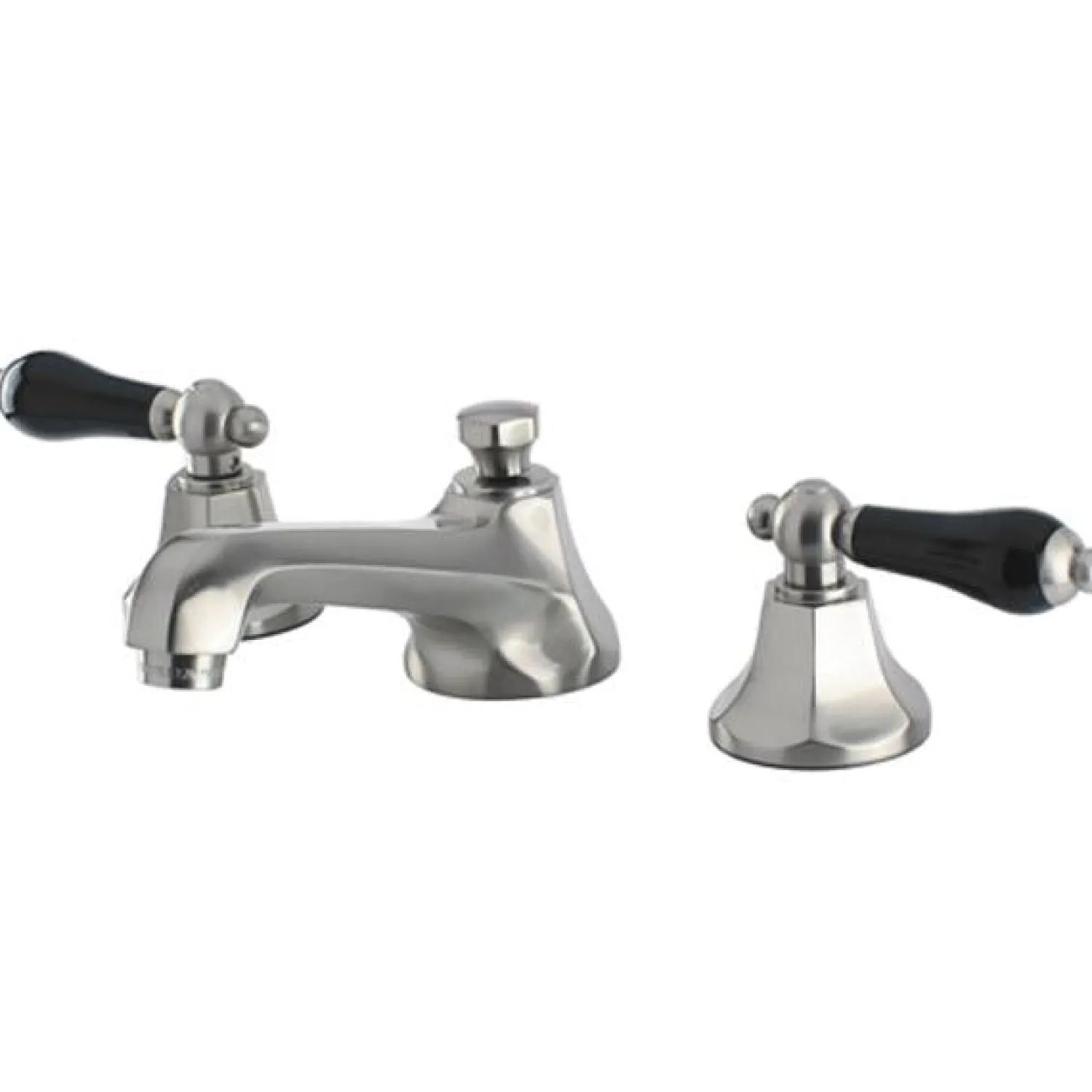Online Metropolitan Onyx Widespread Lavatory Faucet with Black Porcelain Lever Handle 8" Widespread