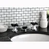 Clearance Metropolitan Onyx Widespread Lavatory Faucet with Black Porcelain Cross Handle 8" Widespread