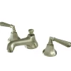Metropolitan Two Handle Deck Mount 8" to 16" Widespread Lavatory Faucet with Brass Pop-up 8" Widespread