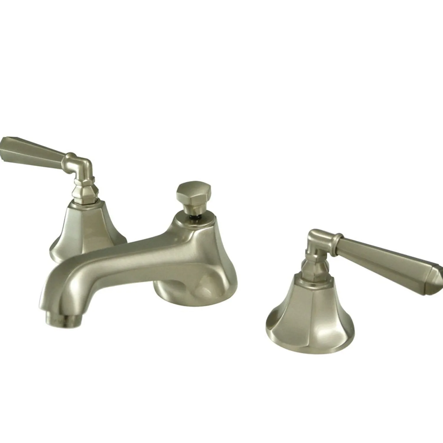 Metropolitan Two Handle Deck Mount 8" to 16" Widespread Lavatory Faucet with Brass Pop-up 8" Widespread