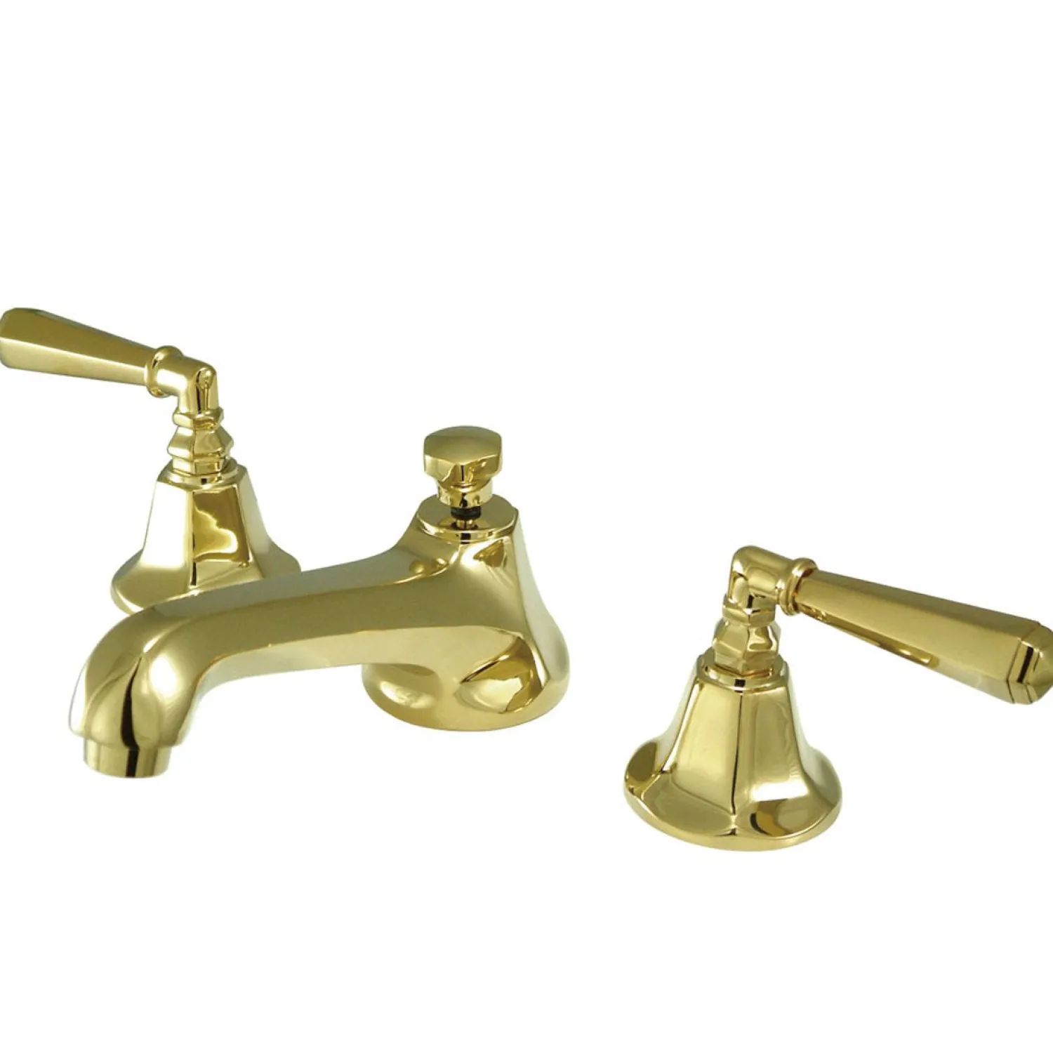 Metropolitan Two Handle Deck Mount 8" to 16" Widespread Lavatory Faucet with Brass Pop-up 8" Widespread