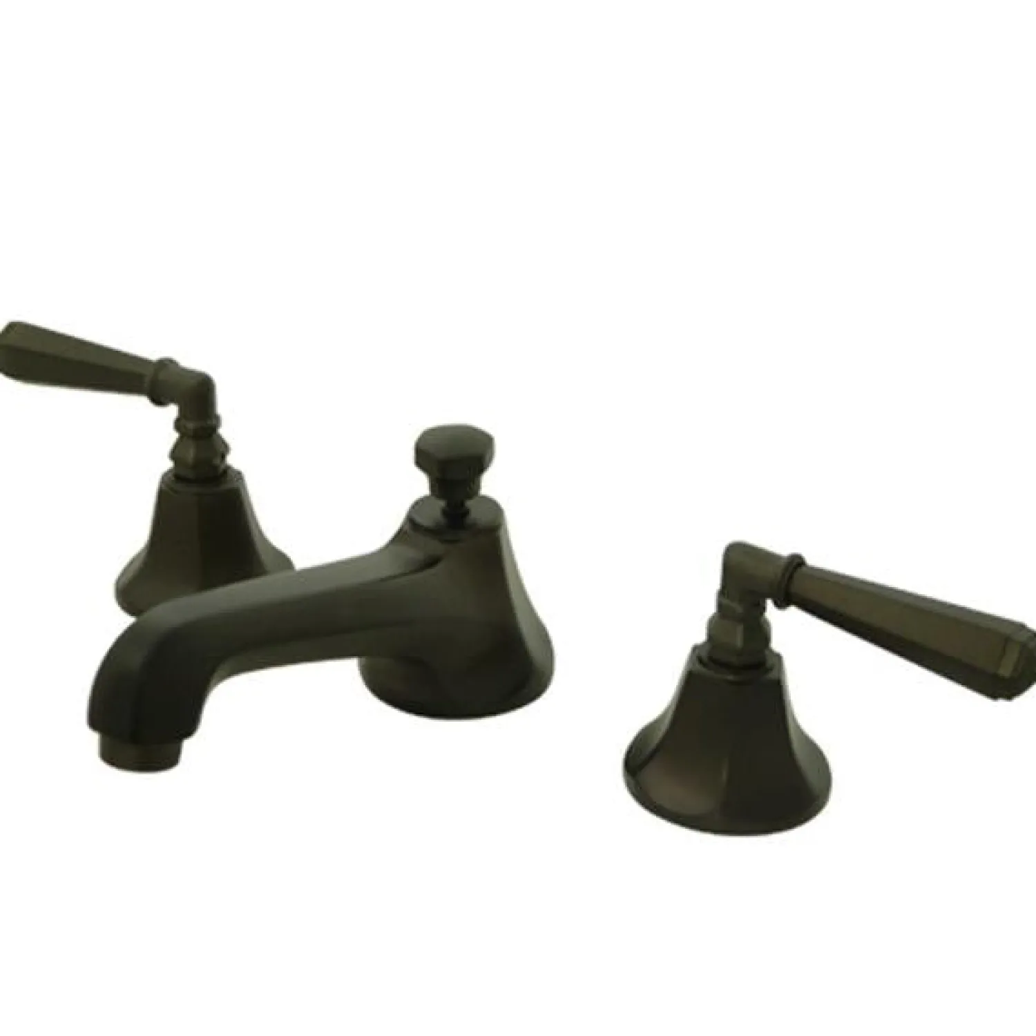 Metropolitan Two Handle Deck Mount 8" to 16" Widespread Lavatory Faucet with Brass Pop-up 8" Widespread