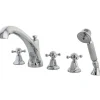 Hot Metropolitan Roman Tub Filler with Hand Shower in Polished Chrome Tub Faucets