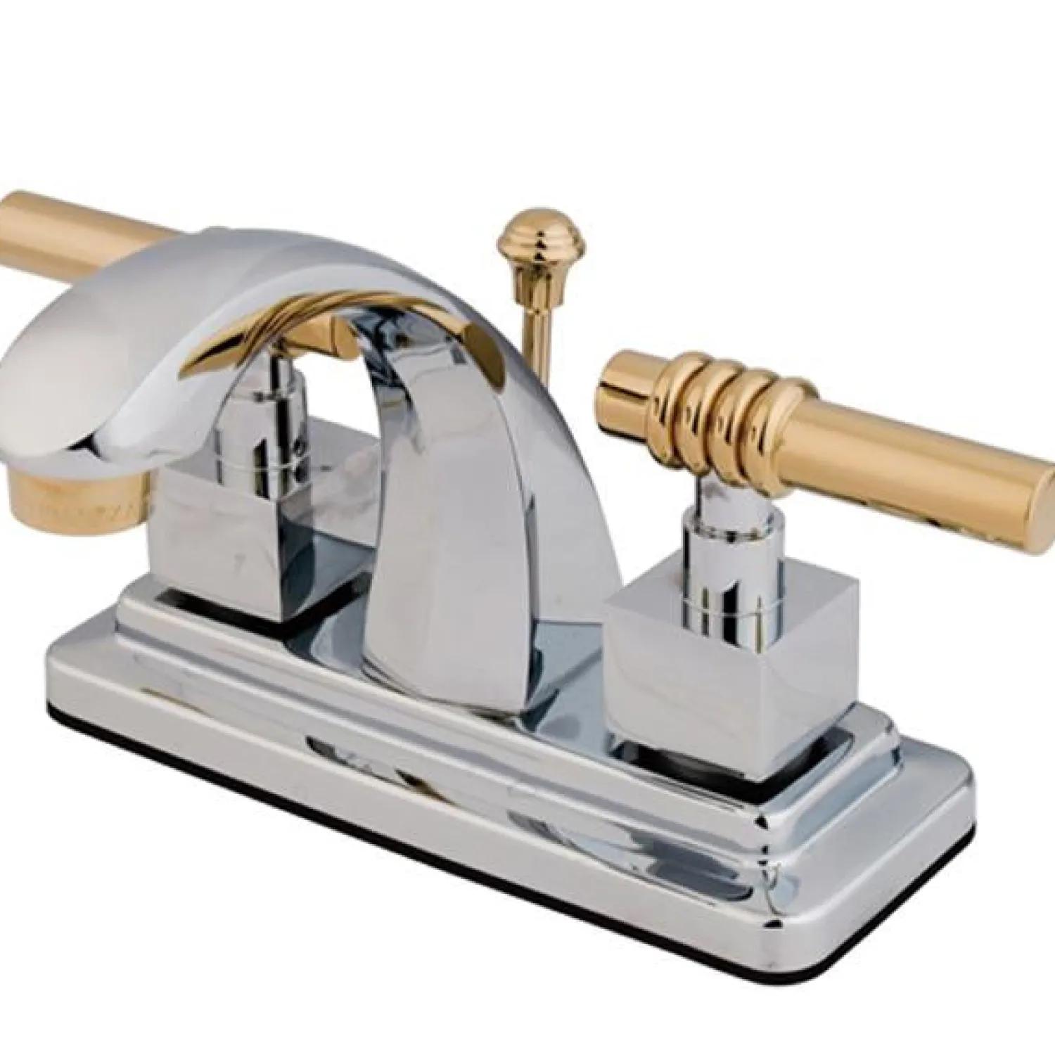 Hot Milano 4" Centerset Two Handle Lavatory Faucet with Brass Pop-up 4" Center Set