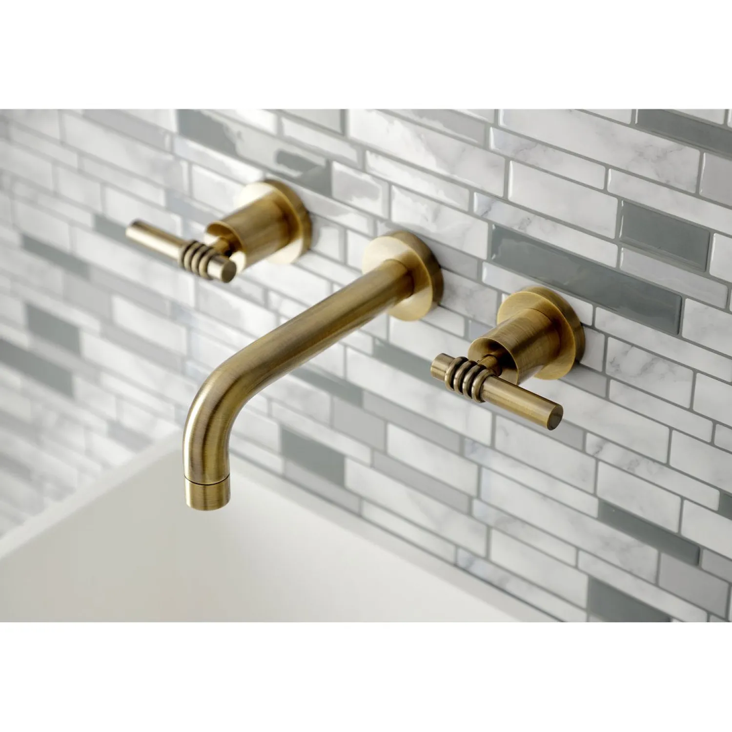 Clearance Milano 2-Handle 8-Inch Wall Mount Bathroom Faucet Wall Mount