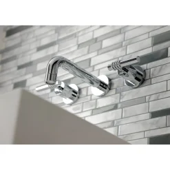 Clearance Milano 2-Handle 8-Inch Wall Mount Bathroom Faucet Wall Mount