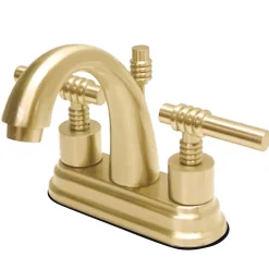 Milano Two Handle 4" Centerset Solid Brass Lavatory Faucet with Brass Pop-up 4" Center Set