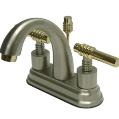 Milano Two Handle 4" Centerset Solid Brass Lavatory Faucet with Brass Pop-up 4" Center Set