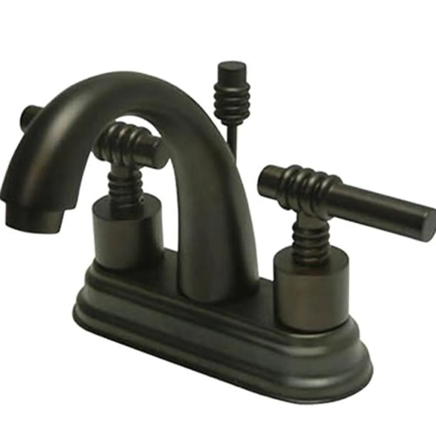 Milano Two Handle 4" Centerset Solid Brass Lavatory Faucet with Brass Pop-up 4" Center Set