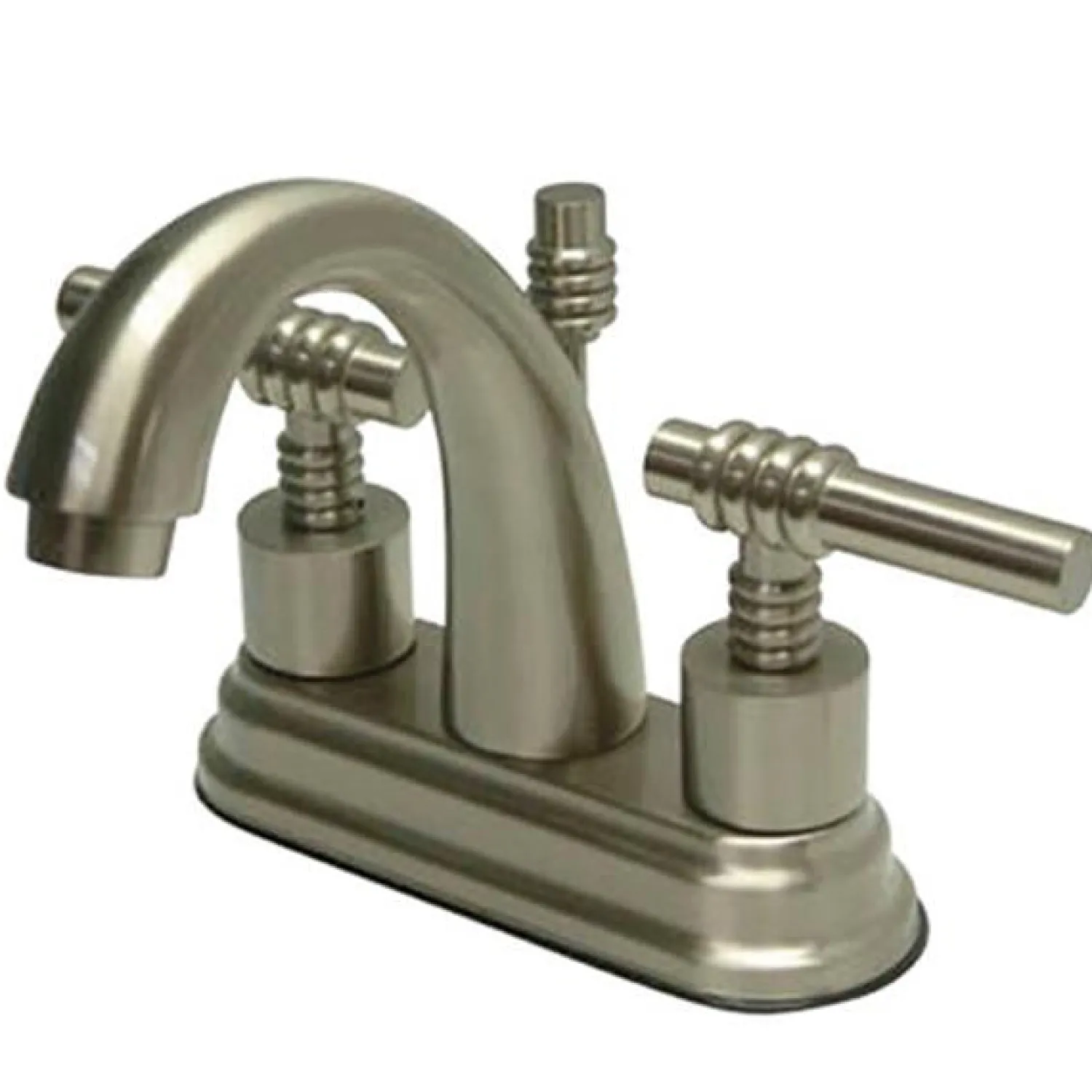 Milano Two Handle 4" Centerset Solid Brass Lavatory Faucet with Brass Pop-up 4" Center Set