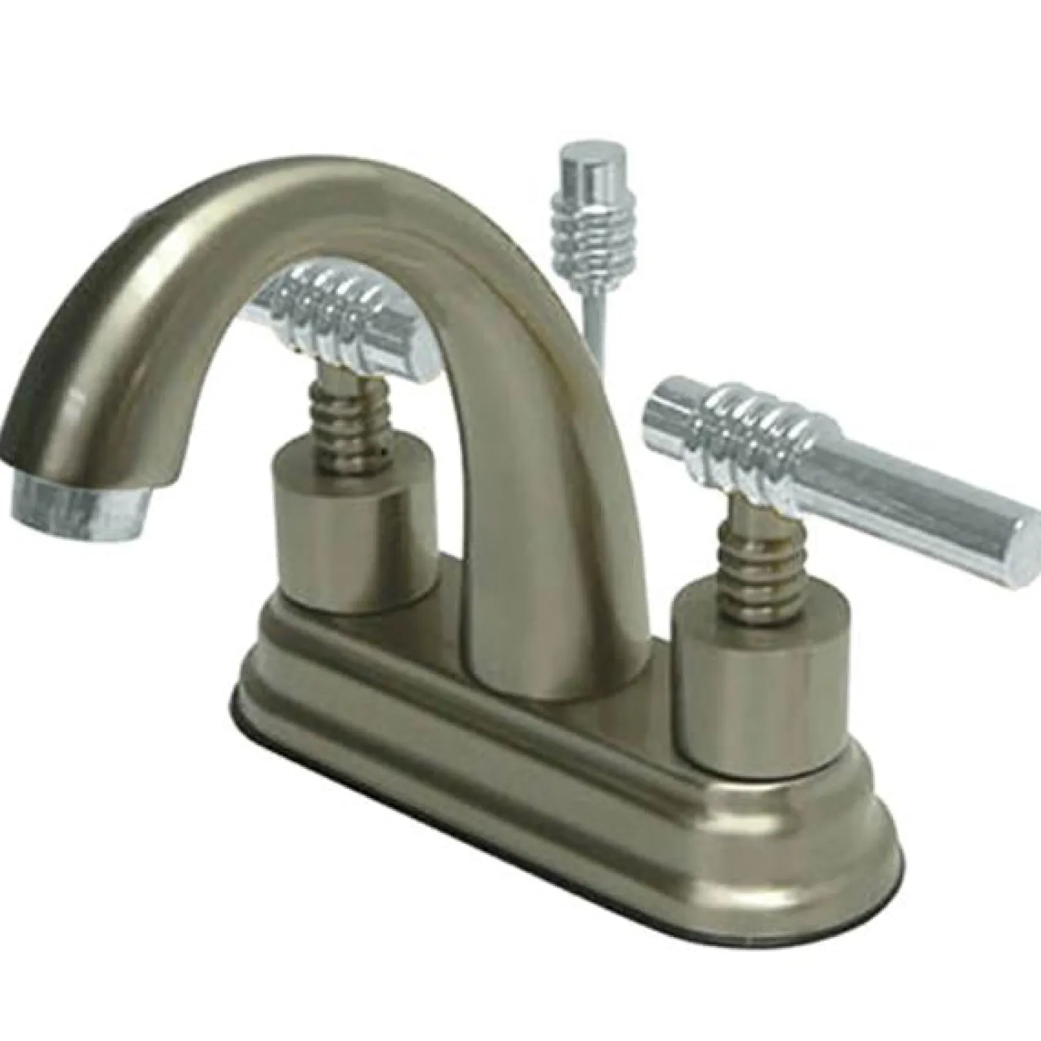 Milano Two Handle 4" Centerset Solid Brass Lavatory Faucet with Brass Pop-up 4" Center Set
