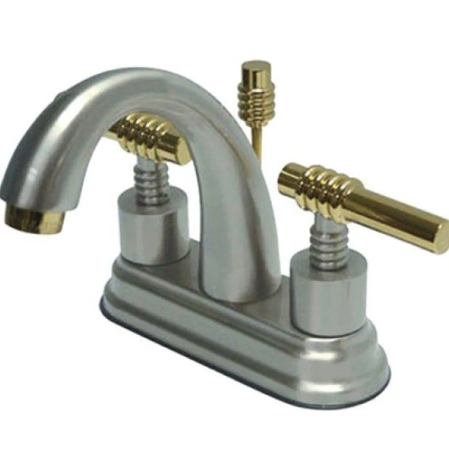 Milano Two Handle 4" Centerset Solid Brass Lavatory Faucet with Brass Pop-up 4" Center Set