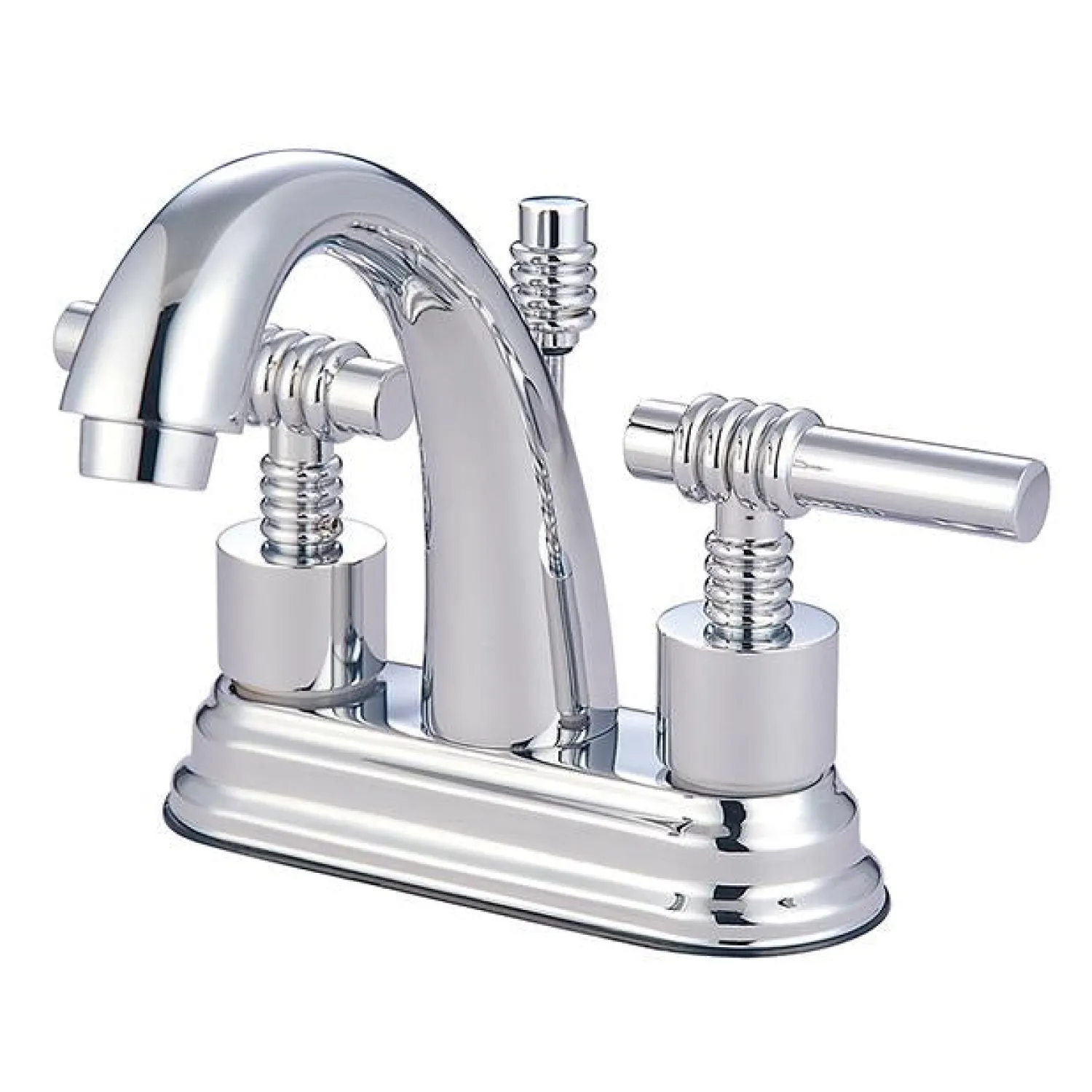 Milano Two Handle 4" Centerset Solid Brass Lavatory Faucet with Brass Pop-up 4" Center Set