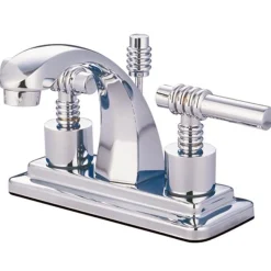 Clearance Milano Two Handle 4" Centerset Lavatory Faucet with Brass Pop-up 4" Center Set
