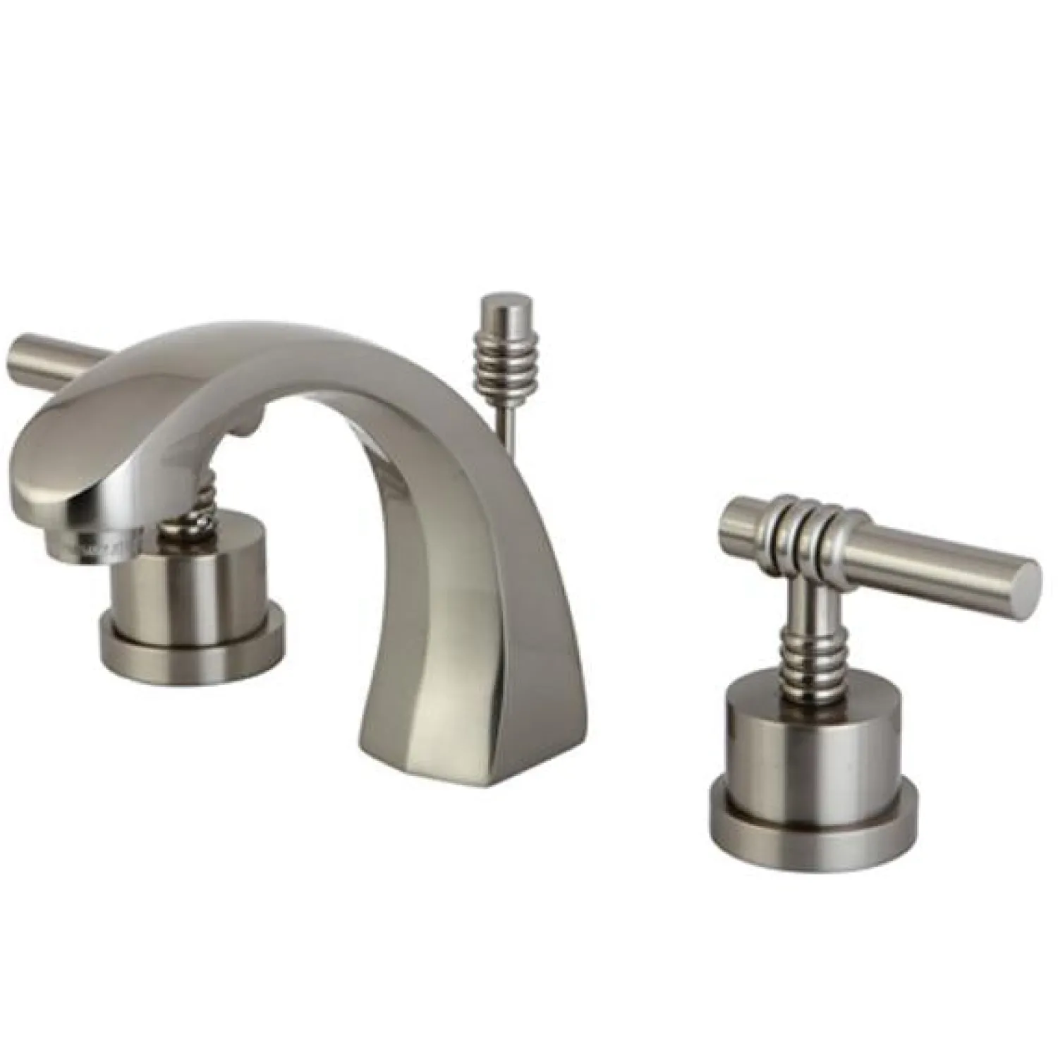 Milano Two Handle Deck Mount 8" to 16" Widespread Lavatory Faucet with Brass Pop-up 8" Widespread