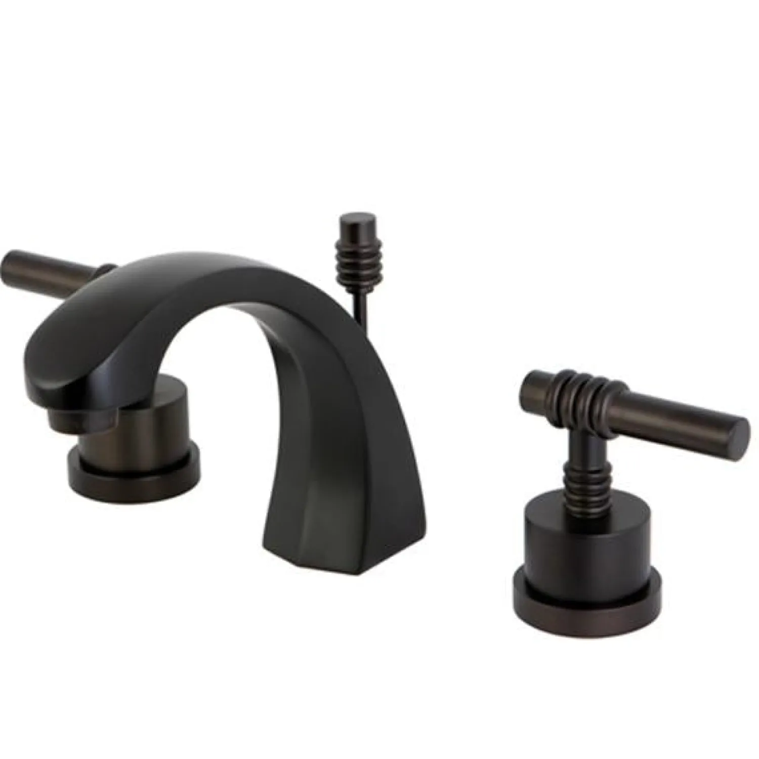 Milano Two Handle Deck Mount 8" to 16" Widespread Lavatory Faucet with Brass Pop-up 8" Widespread