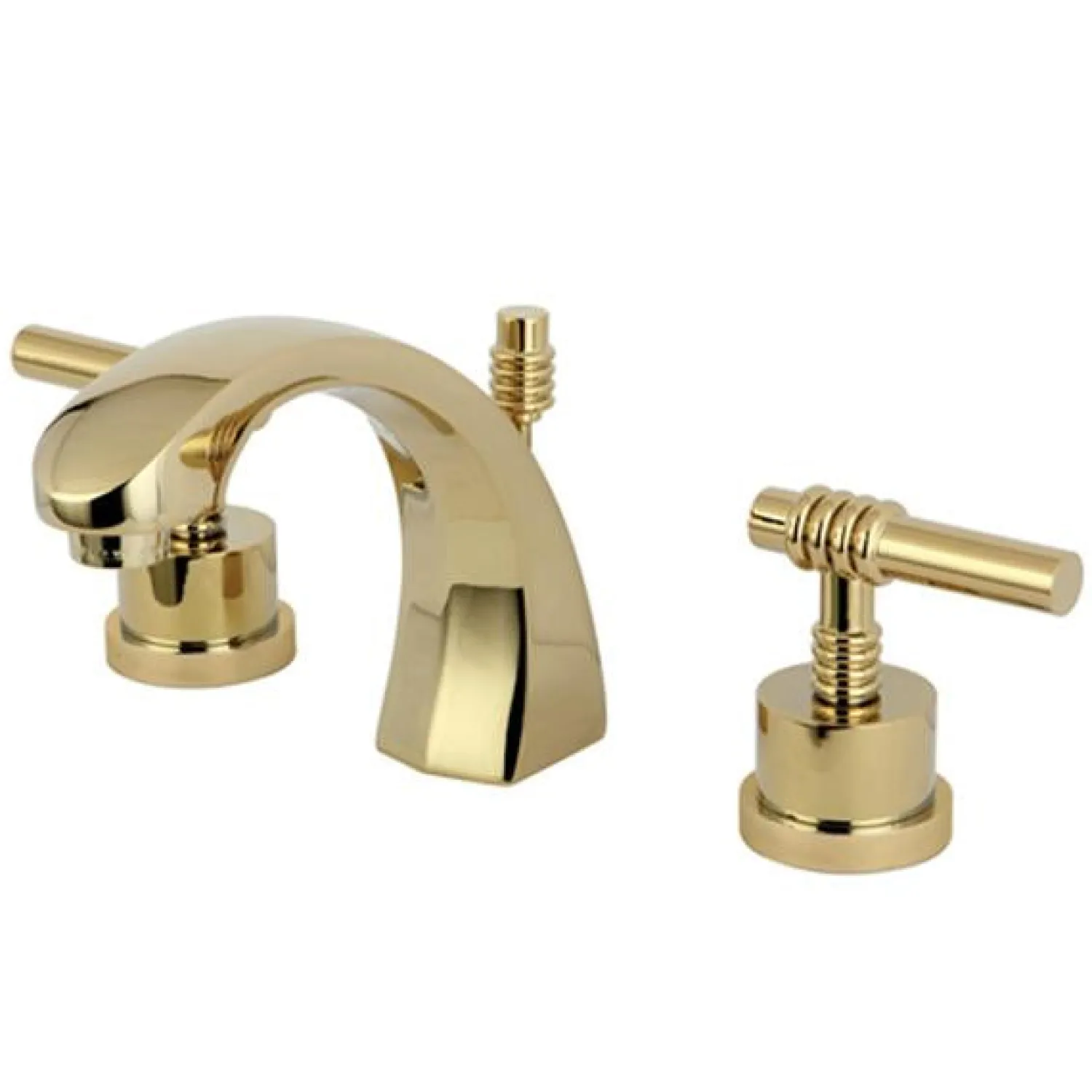 Milano Two Handle Deck Mount 8" to 16" Widespread Lavatory Faucet with Brass Pop-up 8" Widespread