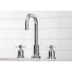 New Millennium Widespread Bathroom Faucet with Brass Pop-Up 8