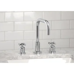 New Millennium Widespread Bathroom Faucet with Brass Pop-Up 8